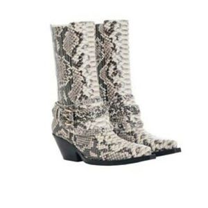 Zimmermann Mid Snake white embossed boots. New 38